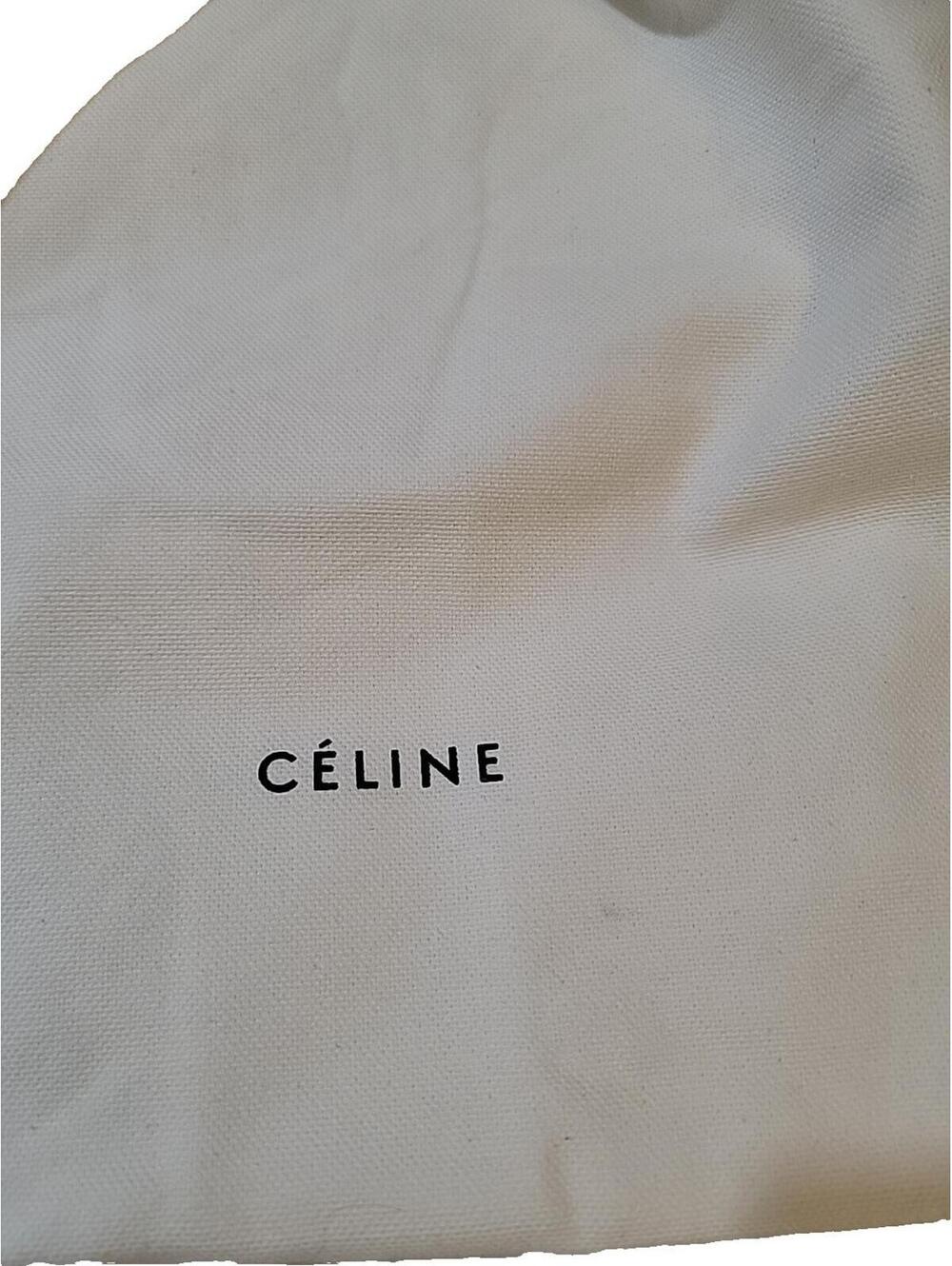 Celine Dustbag Pouch Designer Ivory Logo Drawstring Closure 21.5×22" # - Picture 4 of 8